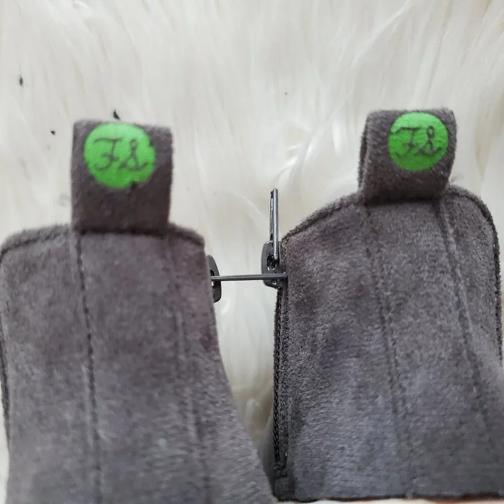 First Steps Toddler Gray High Top Suede Shoes SZ 4